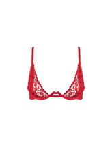Load image into Gallery viewer, Plunge Bra in Guipure - Red
