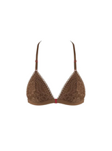 Load image into Gallery viewer, Back Detail Triangle in Floral Lace - Mocha
