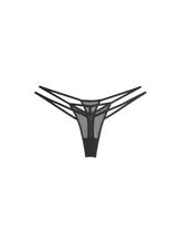 Load image into Gallery viewer, String Panty in Sheer Tulle Graphic Straps - Black

