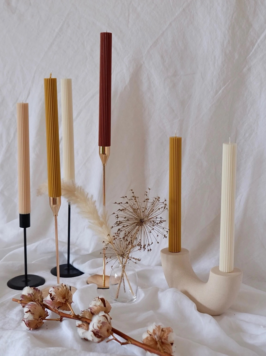 Taper Ribbed Candles - Tall